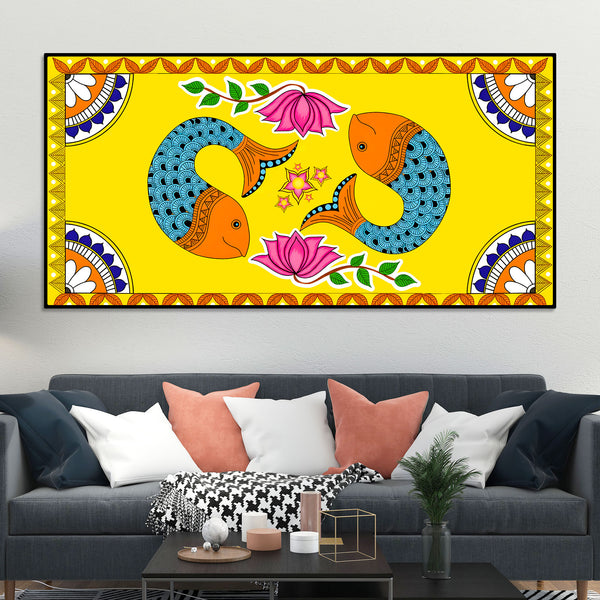 madhubani-twin-fish-canvas-painting-traditional-indian-decor