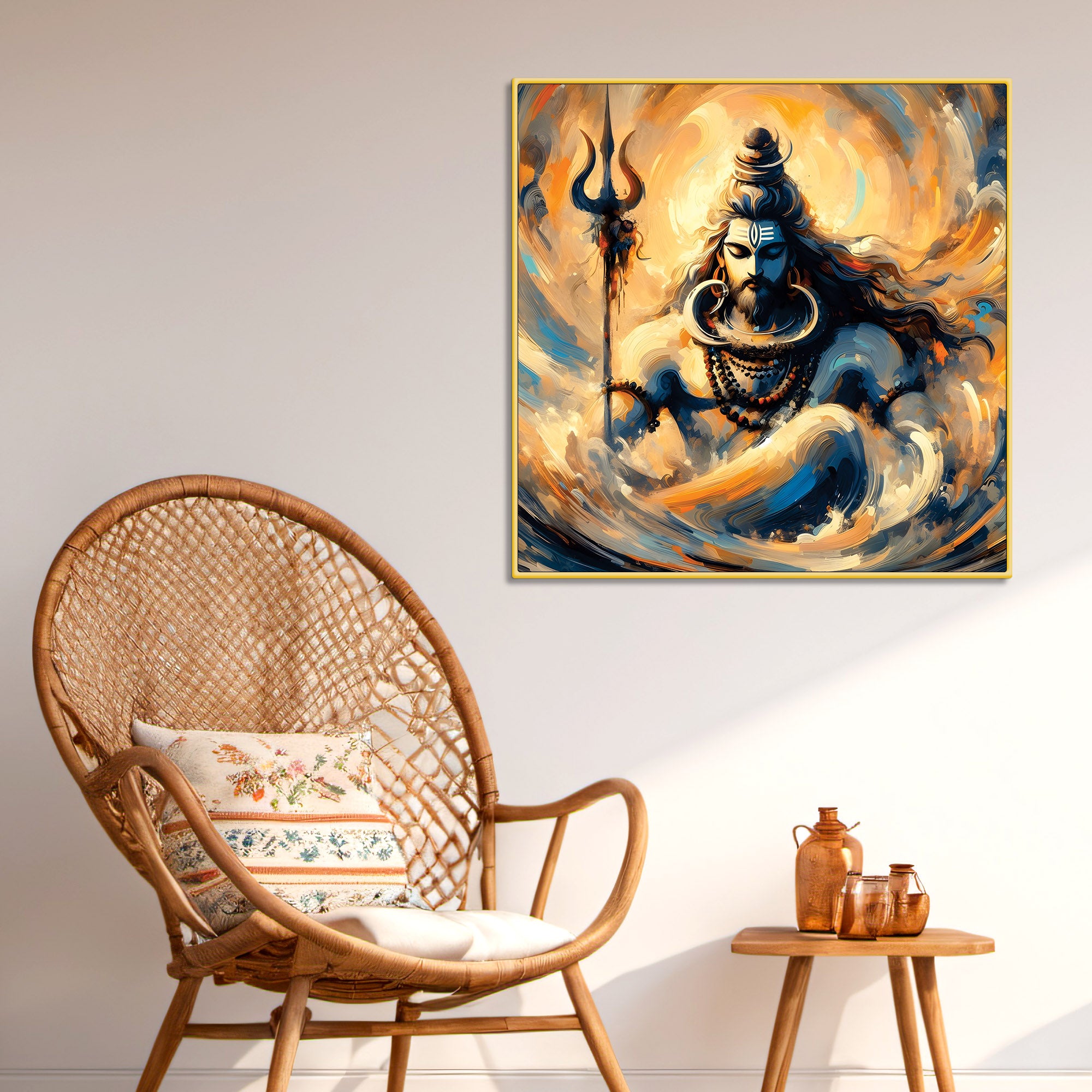 Mahadev Aura Canvas Art Premium Shiva Wall Decorative Painting