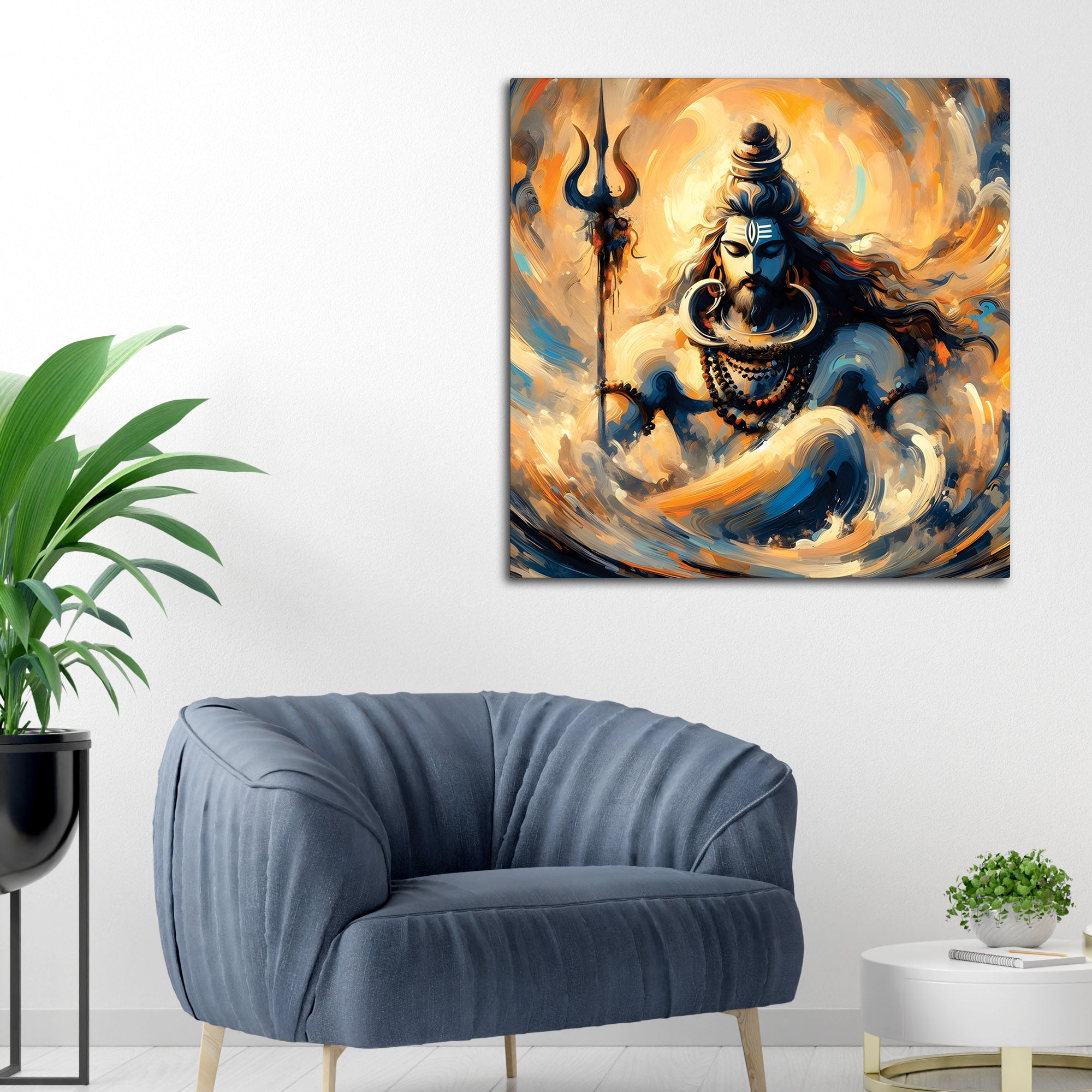 Mahadev Aura Canvas Art Premium Shiva Wall Decorative Painting