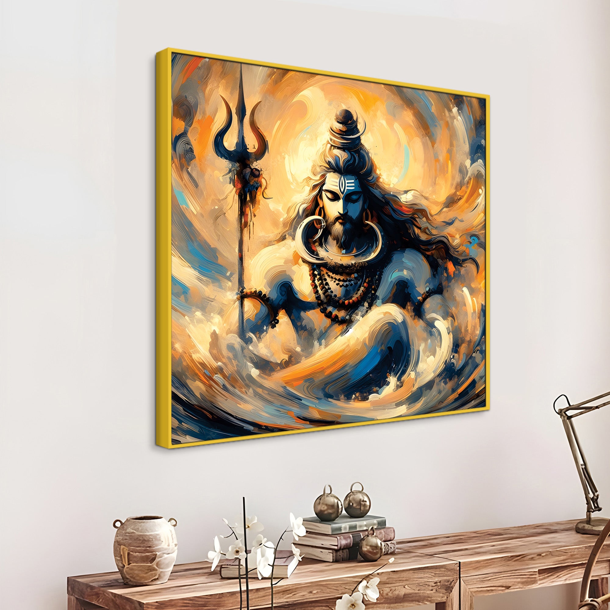 Mahadev Aura Canvas Art Premium Shiva Wall Decorative Painting