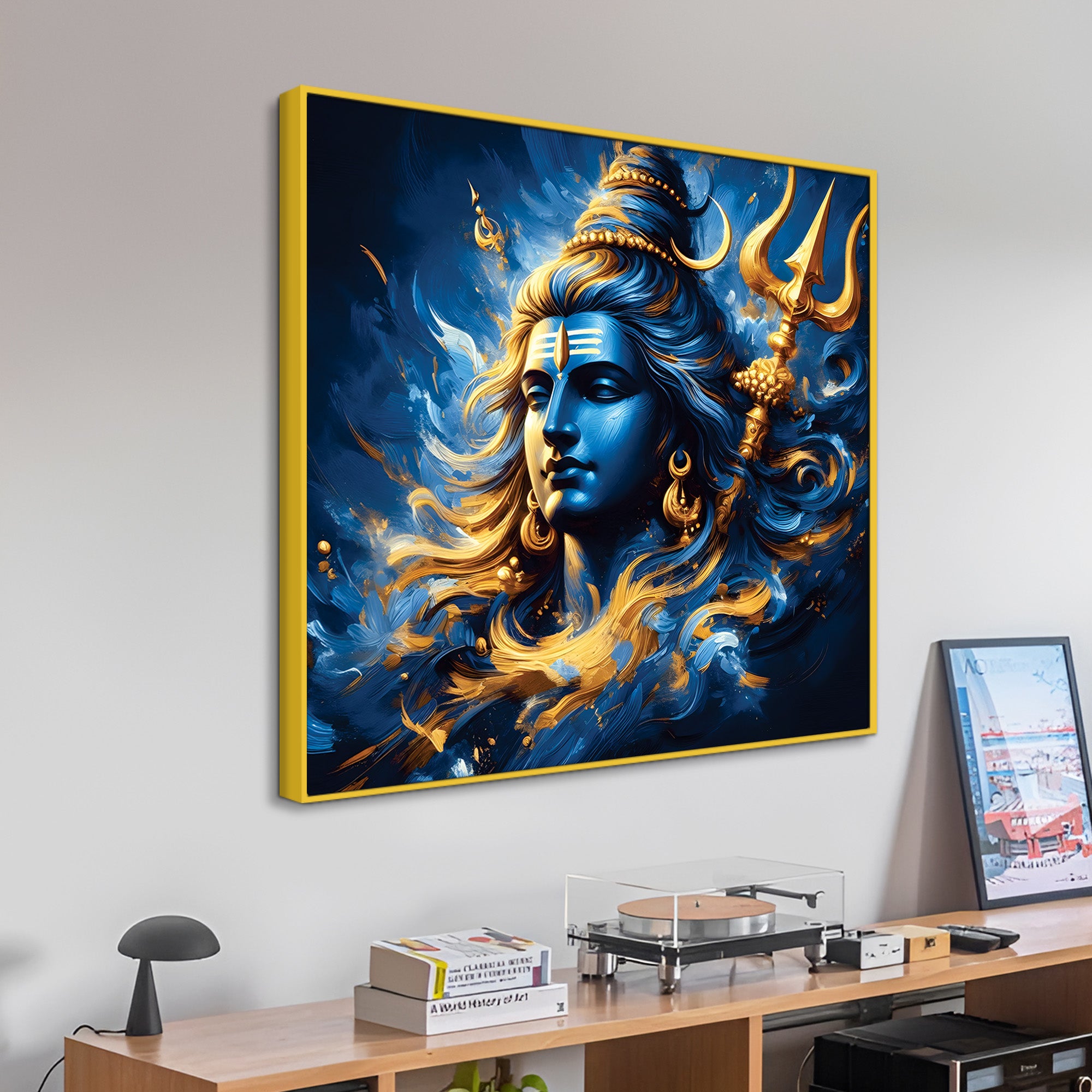 Mahadev Canvas Wall Painting Trishul Shiva Home Decor Art