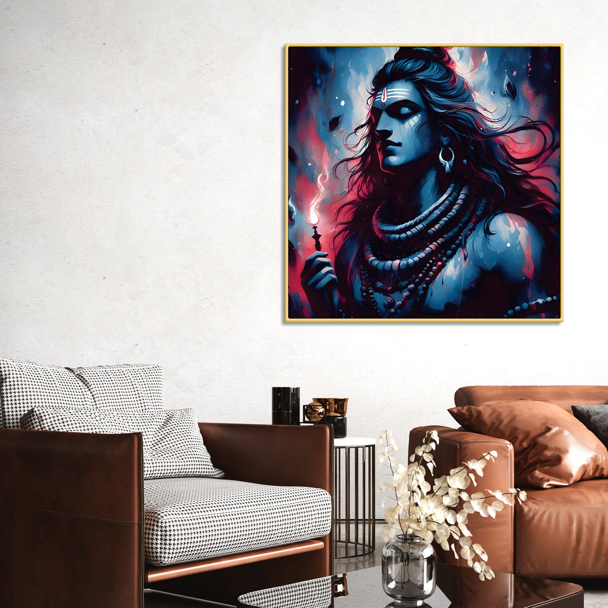 Mahadev Cosmic Art Canvas Lord Shiva Home Decor Painting