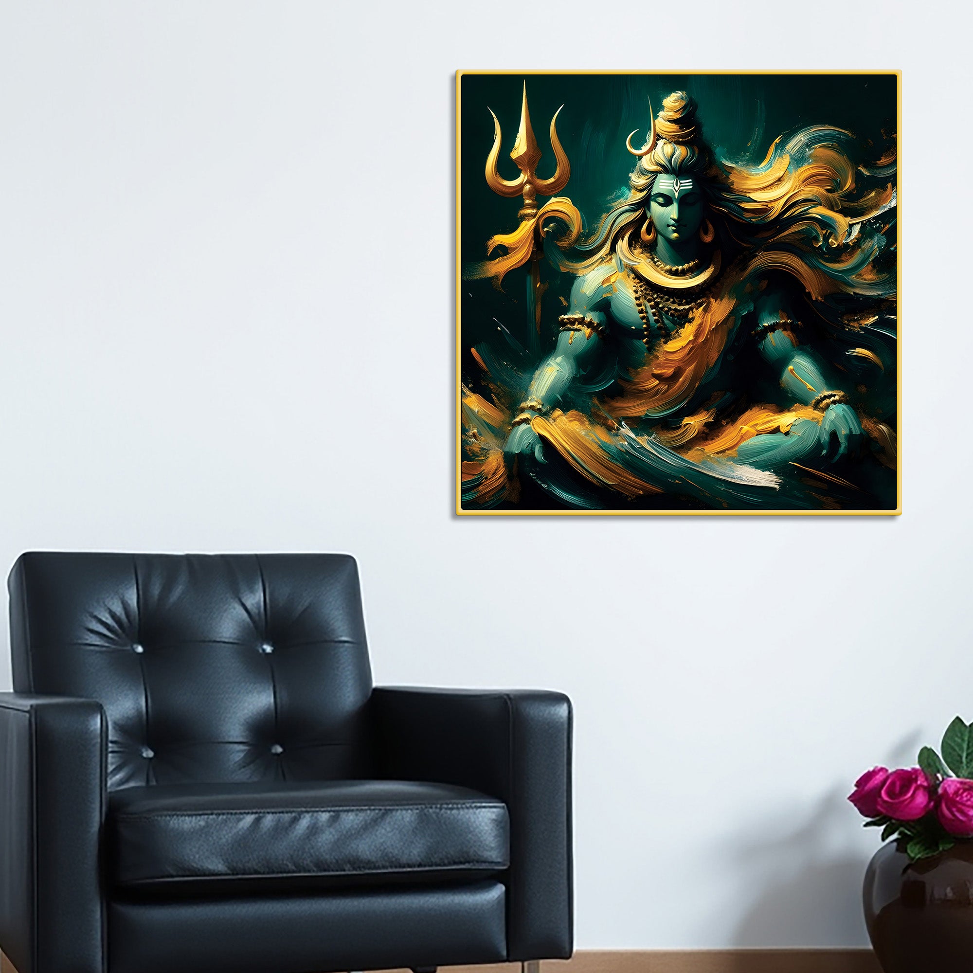 Mahadev Decorative Wall Art Shiva Canvas Painting for Home