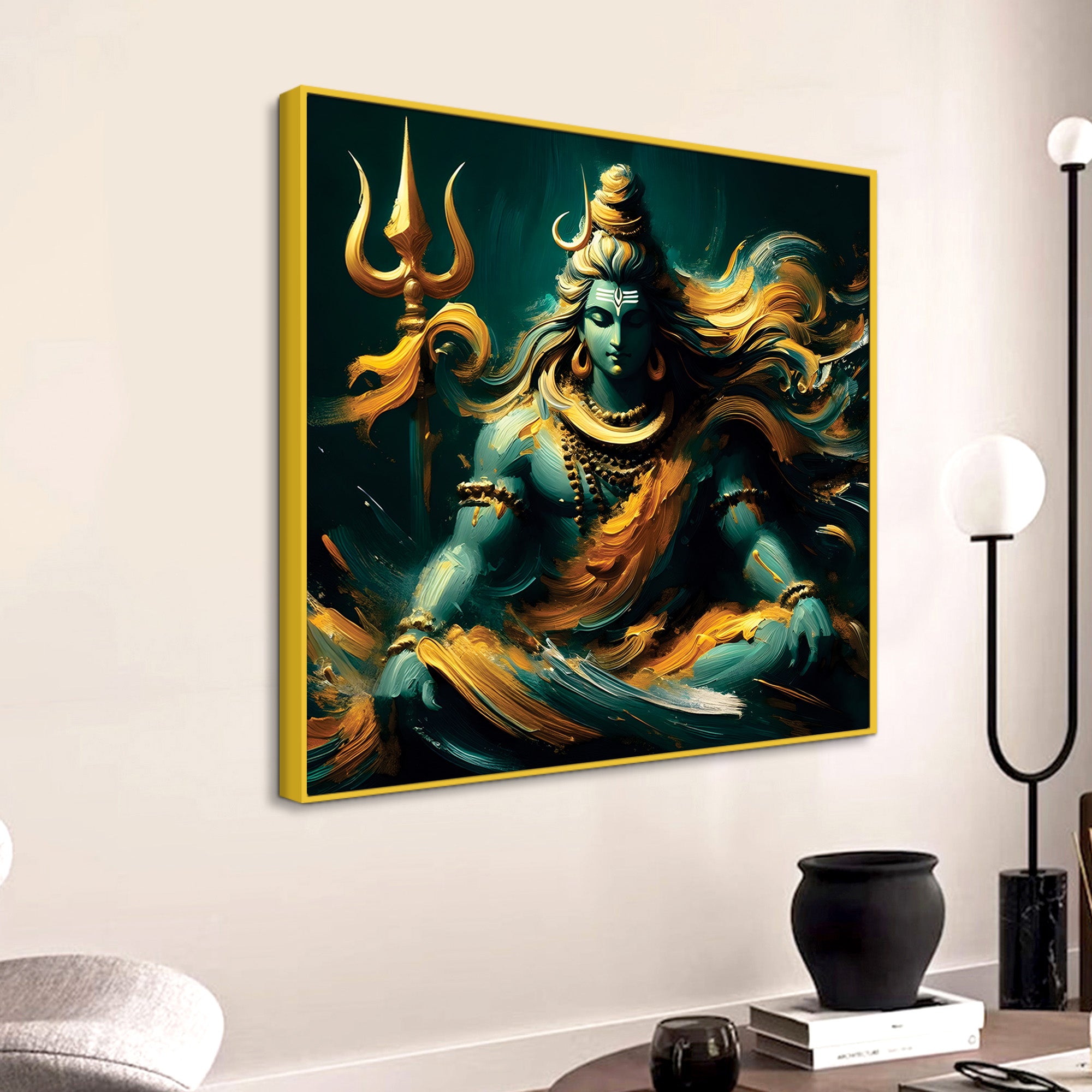 Mahadev Decorative Wall Art Shiva Canvas Painting for Home