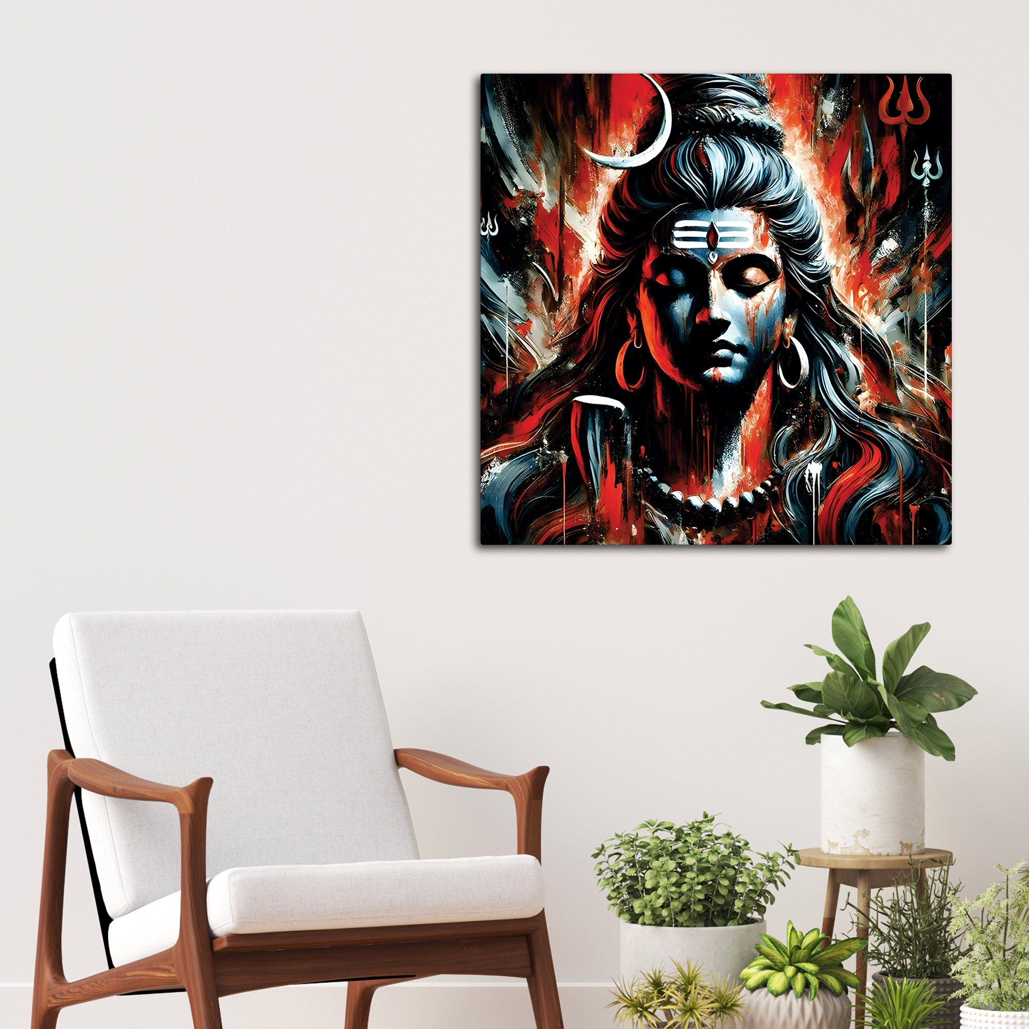 Mahadev Divine Energy Painting Lord Shiva Canvas Wall Art