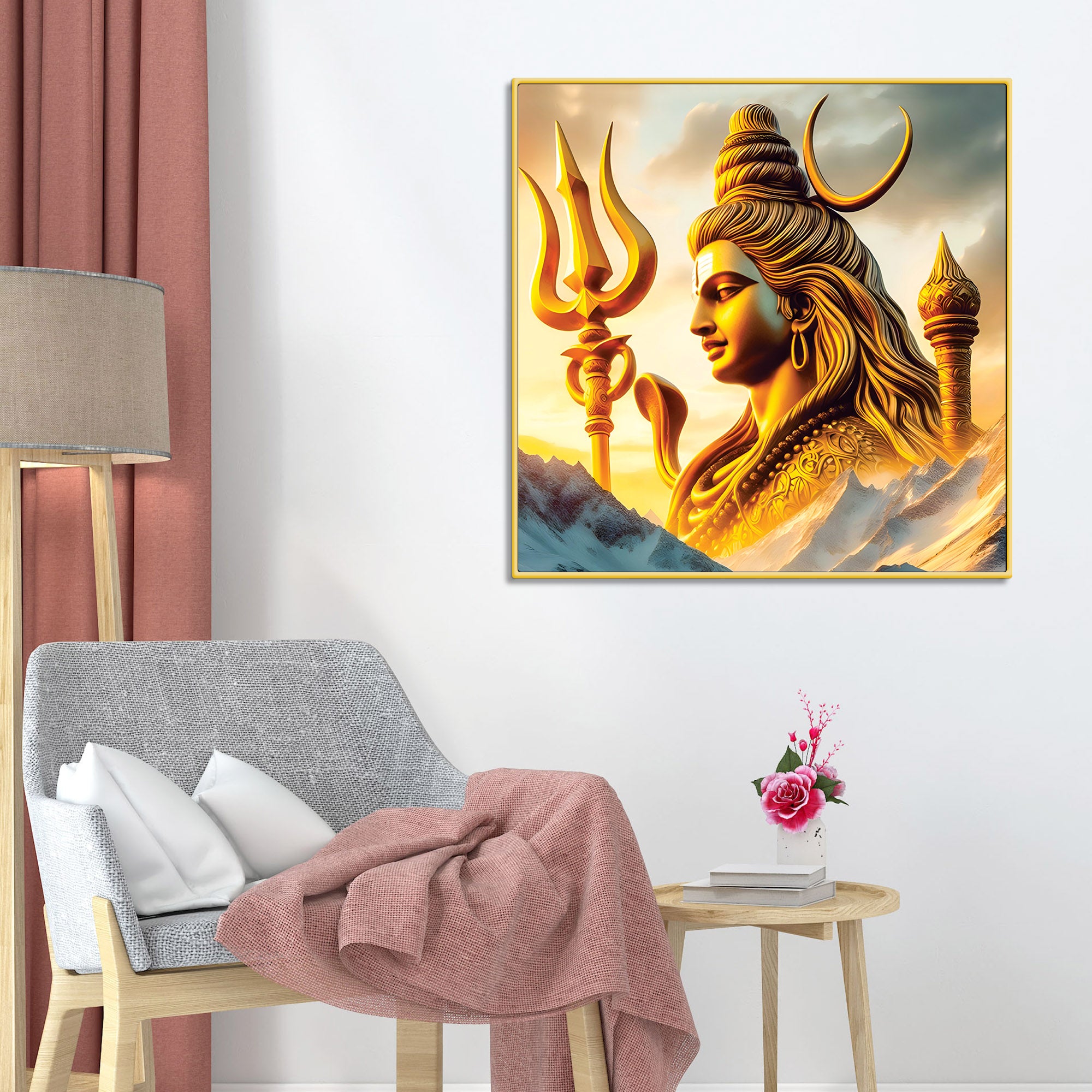 Mahadev Divine Glow Painting Lord Shiva Canvas Artwork