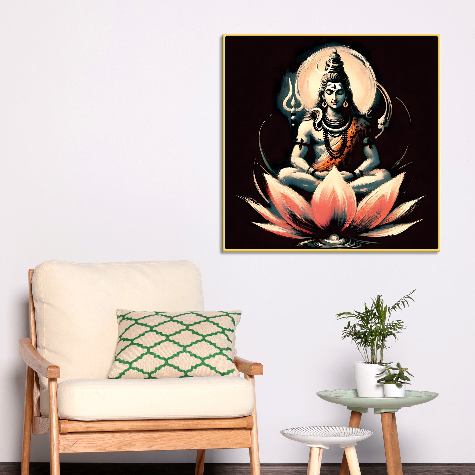 Mahadev Sacred Wall Frame Elegant Shiva Canvas Painting