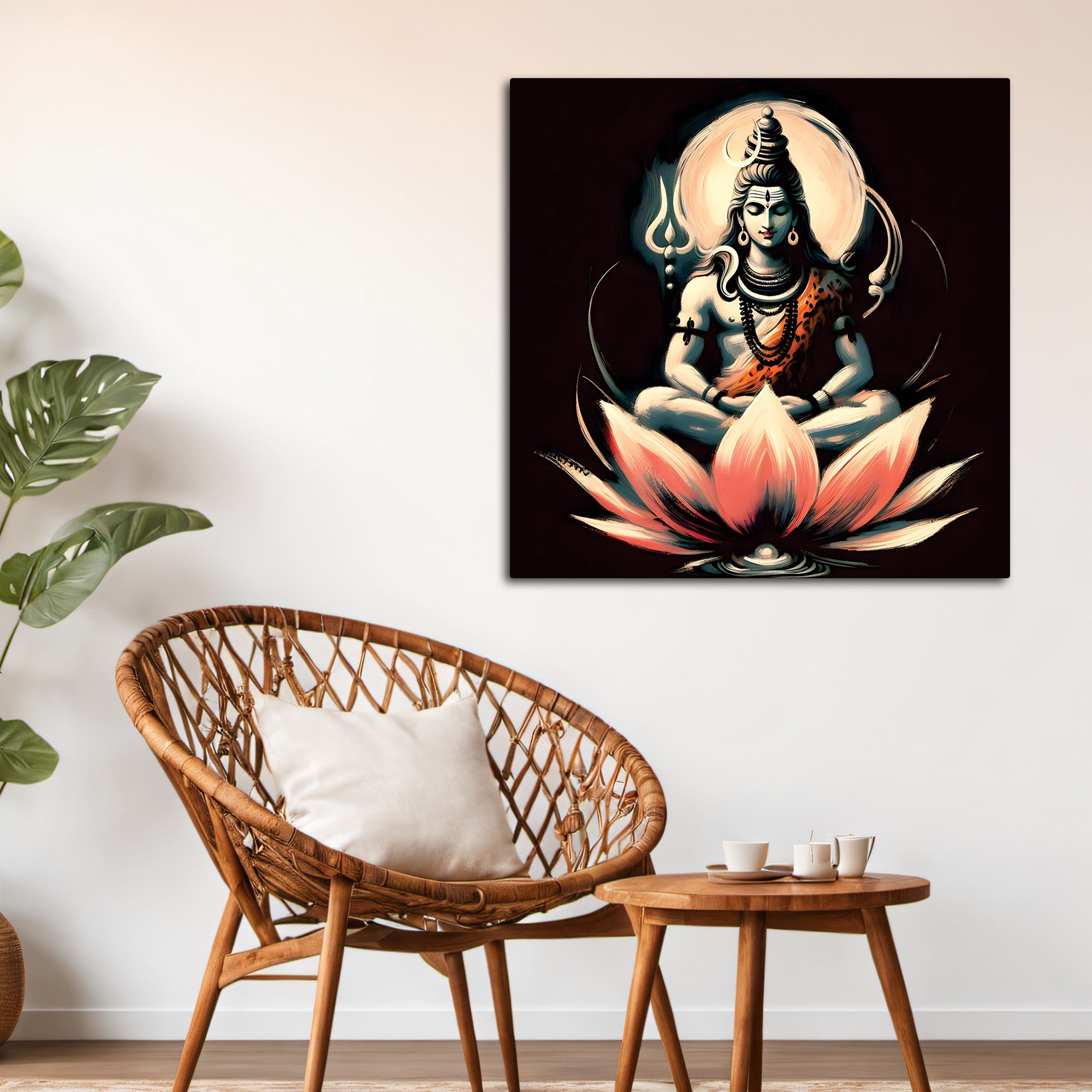 Mahadev Sacred Wall Frame Elegant Shiva Canvas Painting
