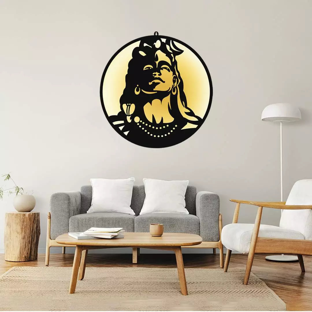 Mahadev Shiva Face LED Wall Frame for Living Room Wall Decor