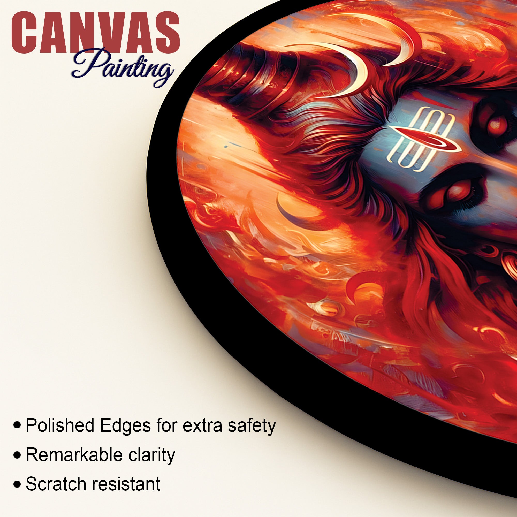 Mahadev Spiritual Painting Round Frame Hindu Home Decoration