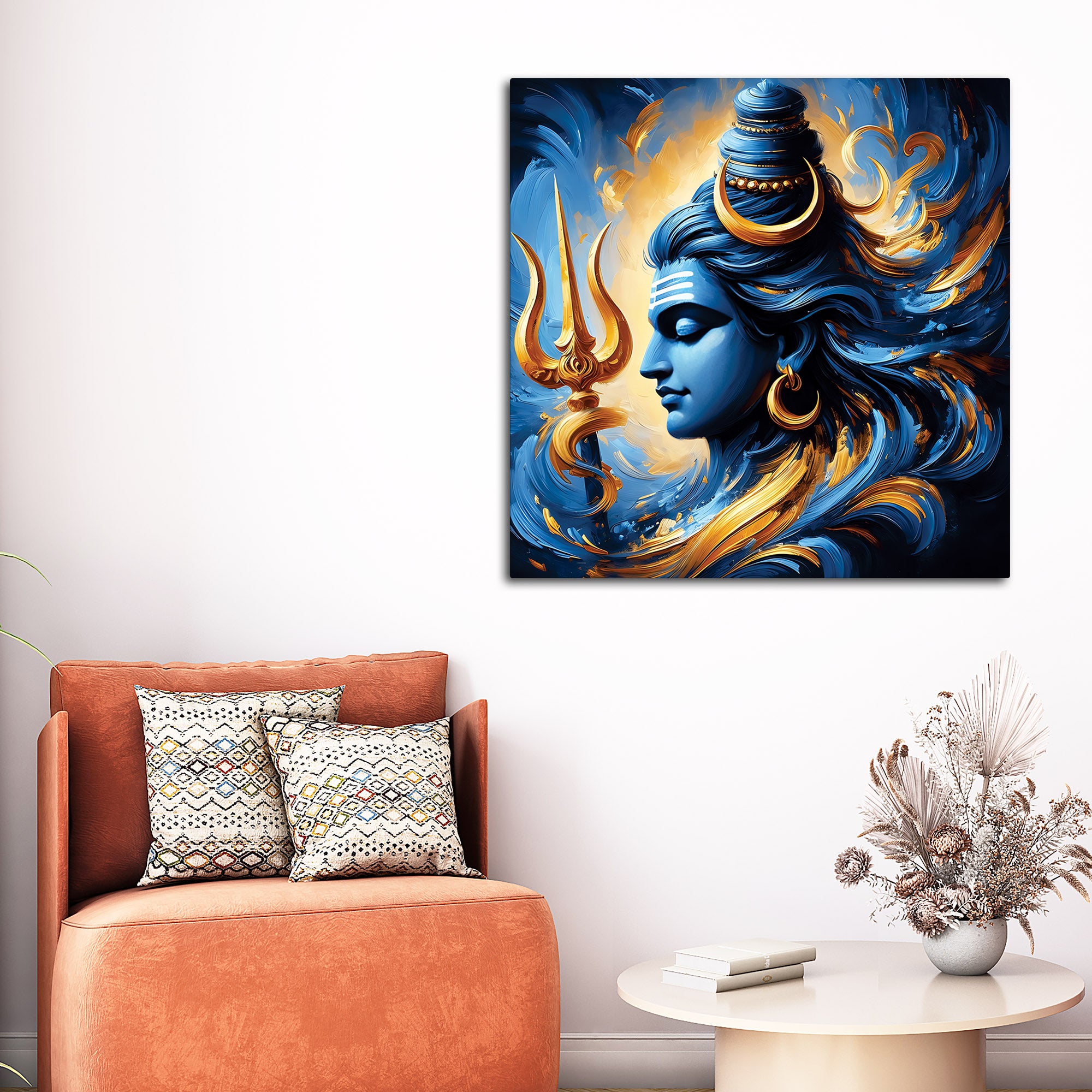 Mahadev Trishul Canvas Artwork Lord Shiva Wall Painting
