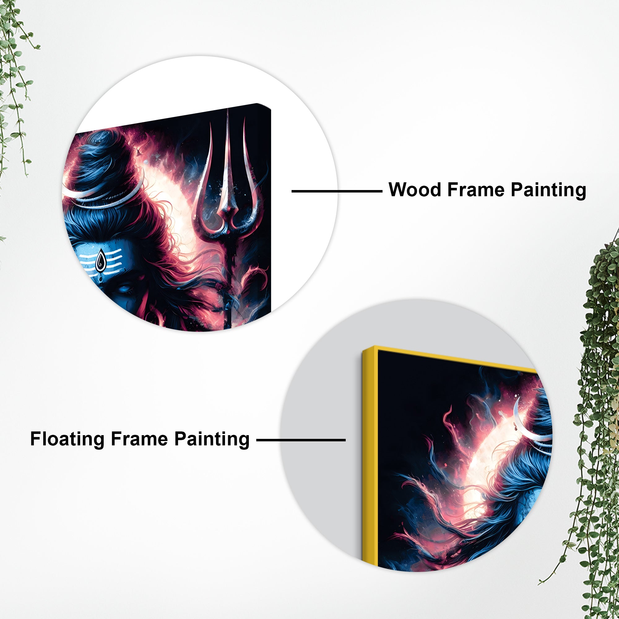 Mahadev Wall Frame Painting Shiva Trishul Art for Home Decor