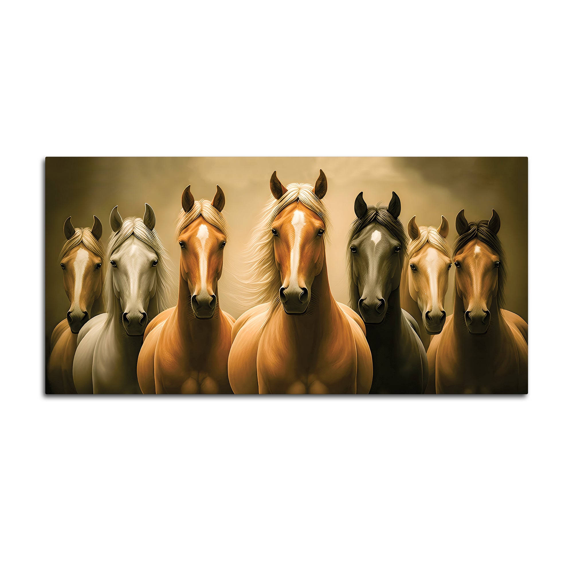 Majestic Horse Herd Standing Premium Wall Painting