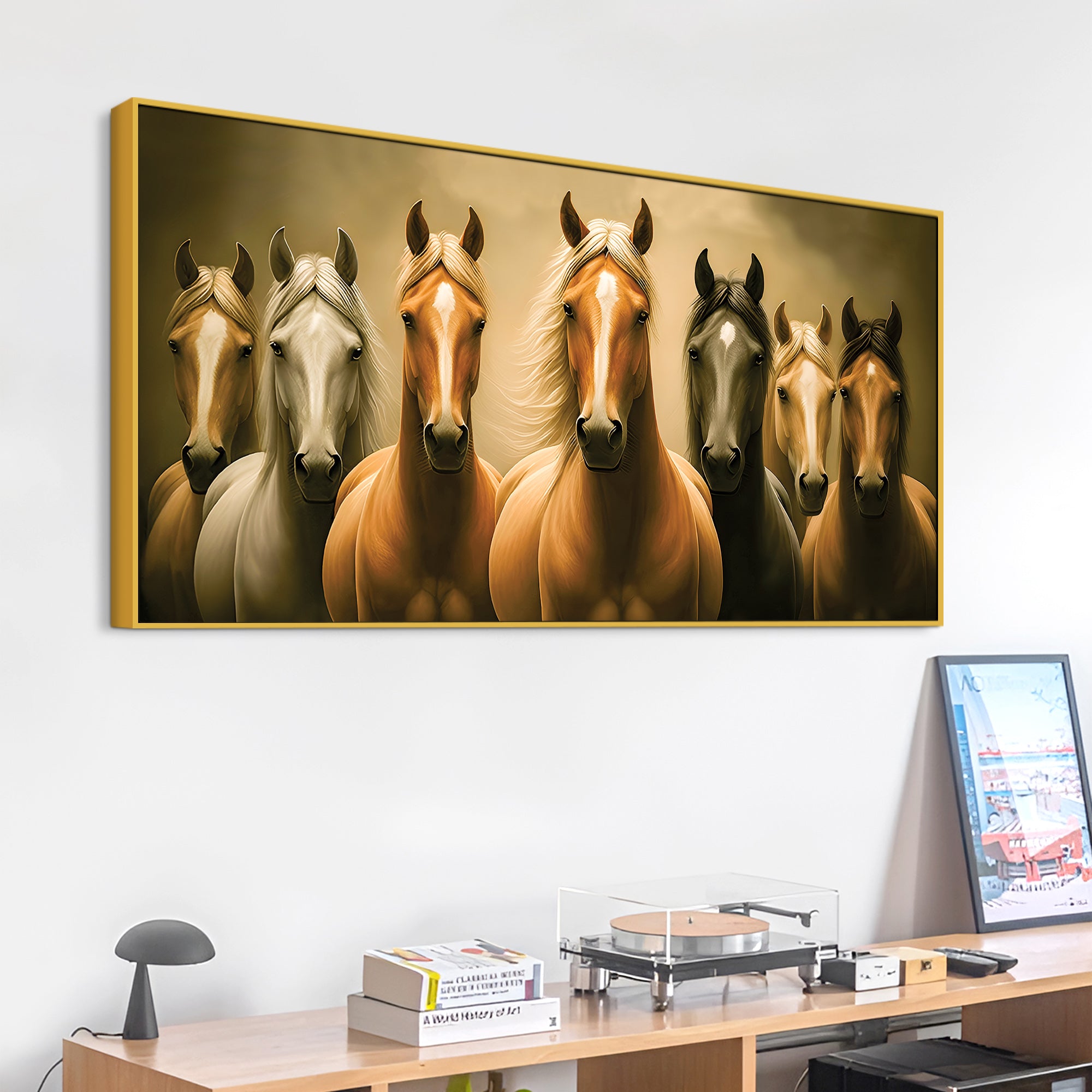 Majestic Horse Herd Standing Premium Wall Painting
