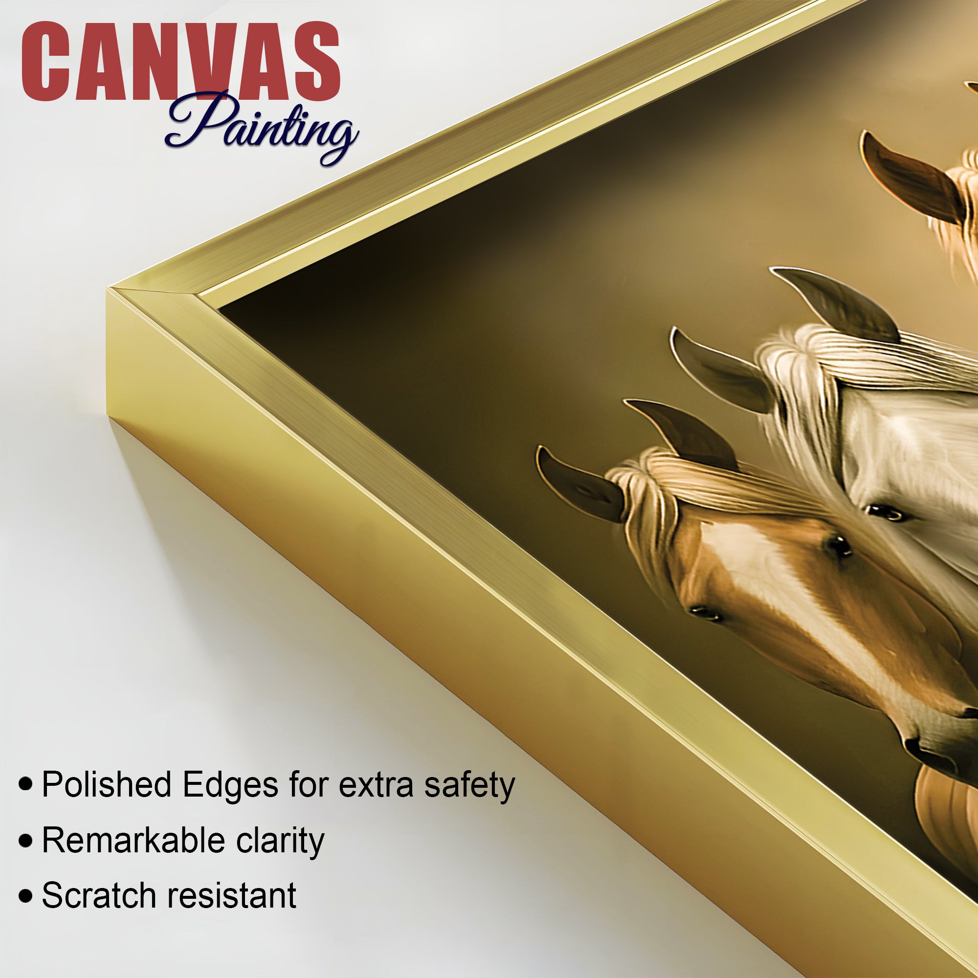 Majestic Horse Herd Standing Premium Wall Painting