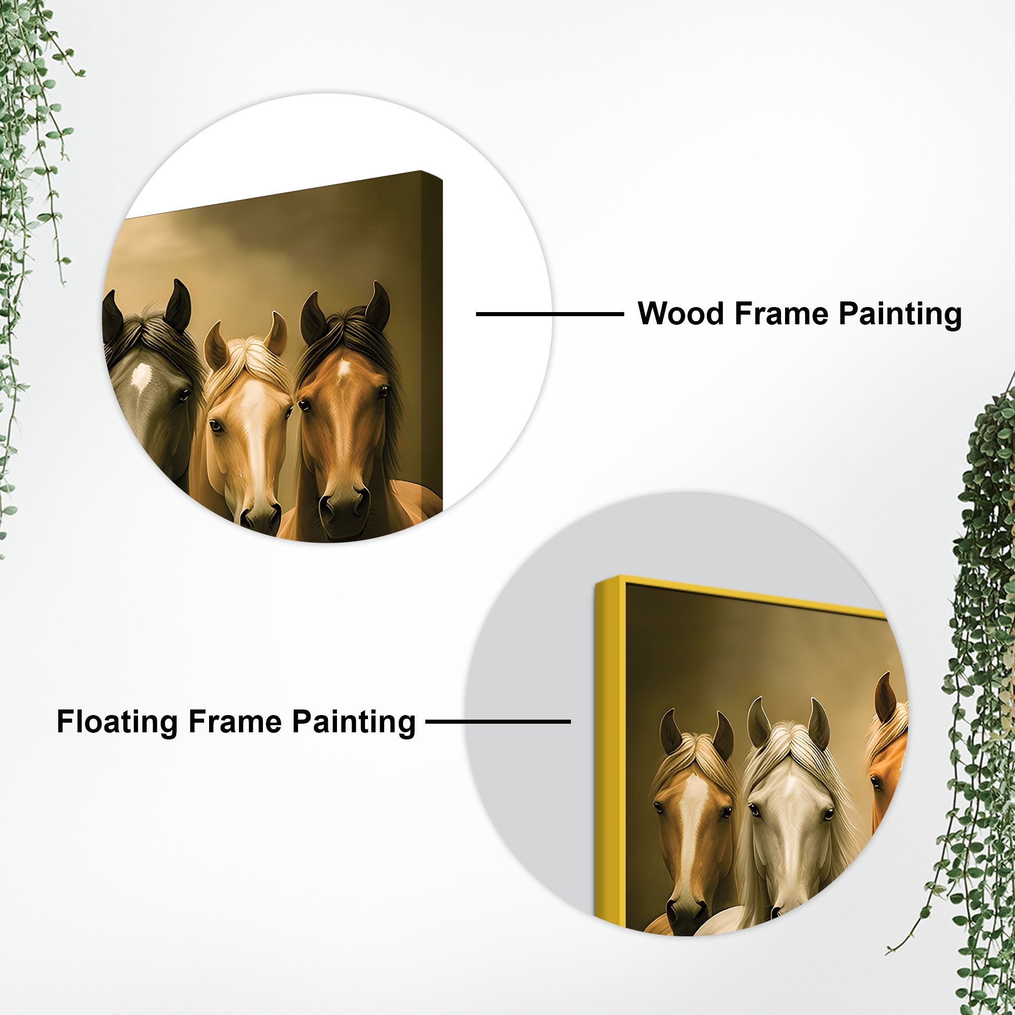 Majestic Horse Herd Standing Premium Wall Painting