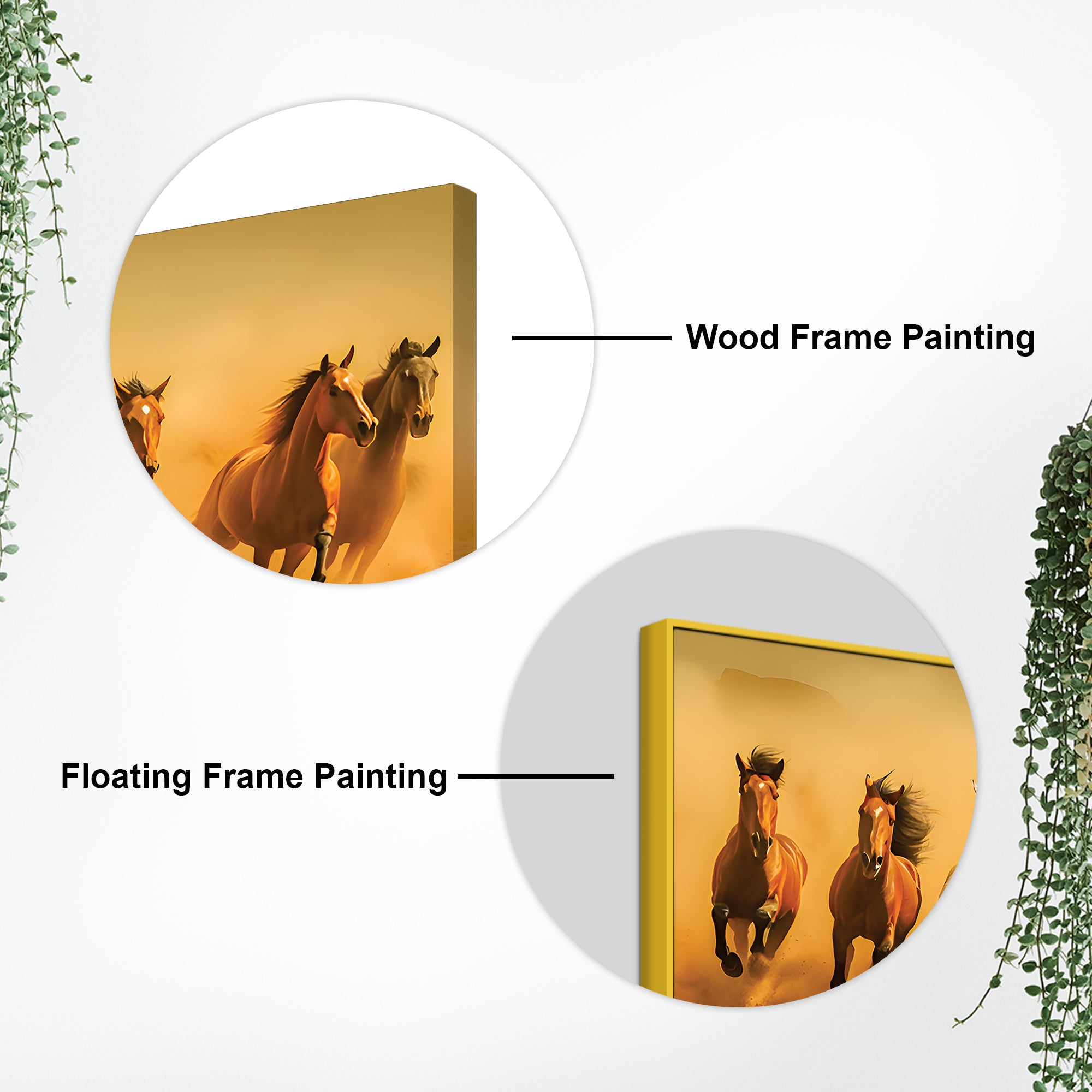 Majestic Seven Horses Galloping Premium Wall Painting