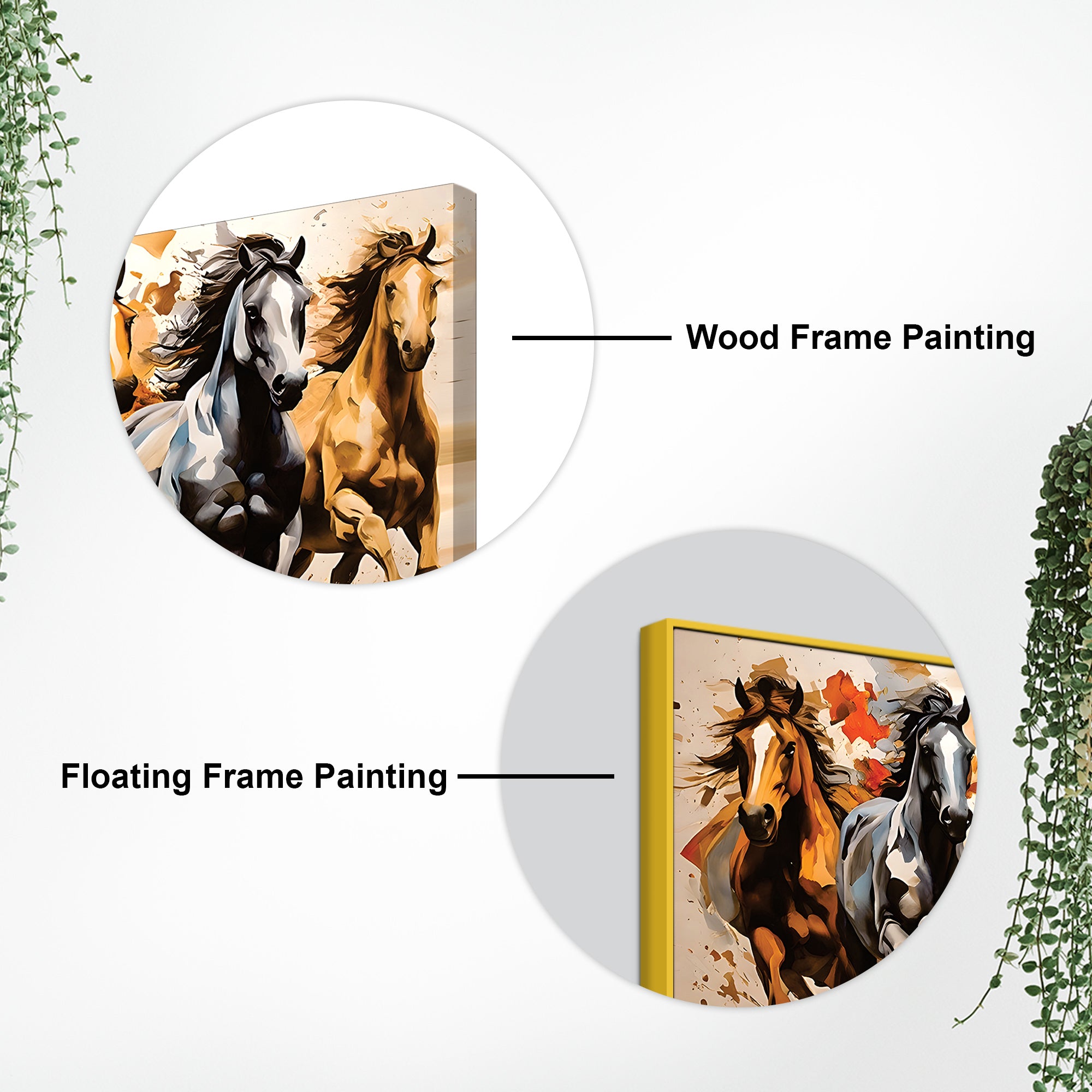 Majestic Seven Horses Water Color Art Premium Wall Painting