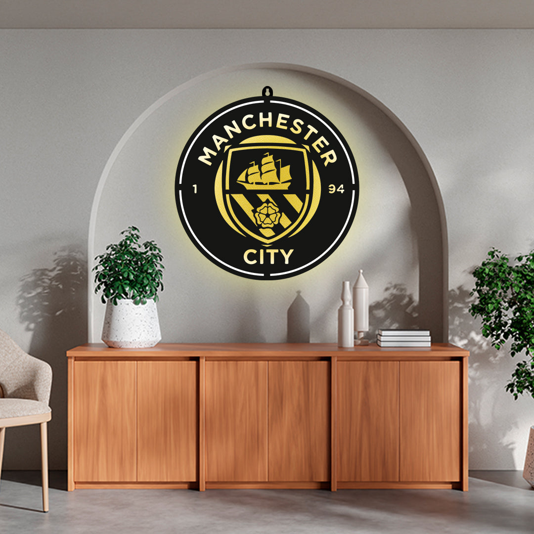 Manchester City LED Wall Art Frame for Sports Lovers Wall Decor
