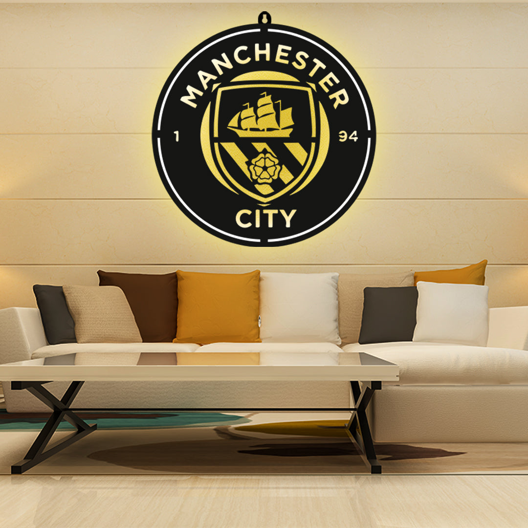Manchester City LED Wall Art Frame for Sports Lovers Wall Decor