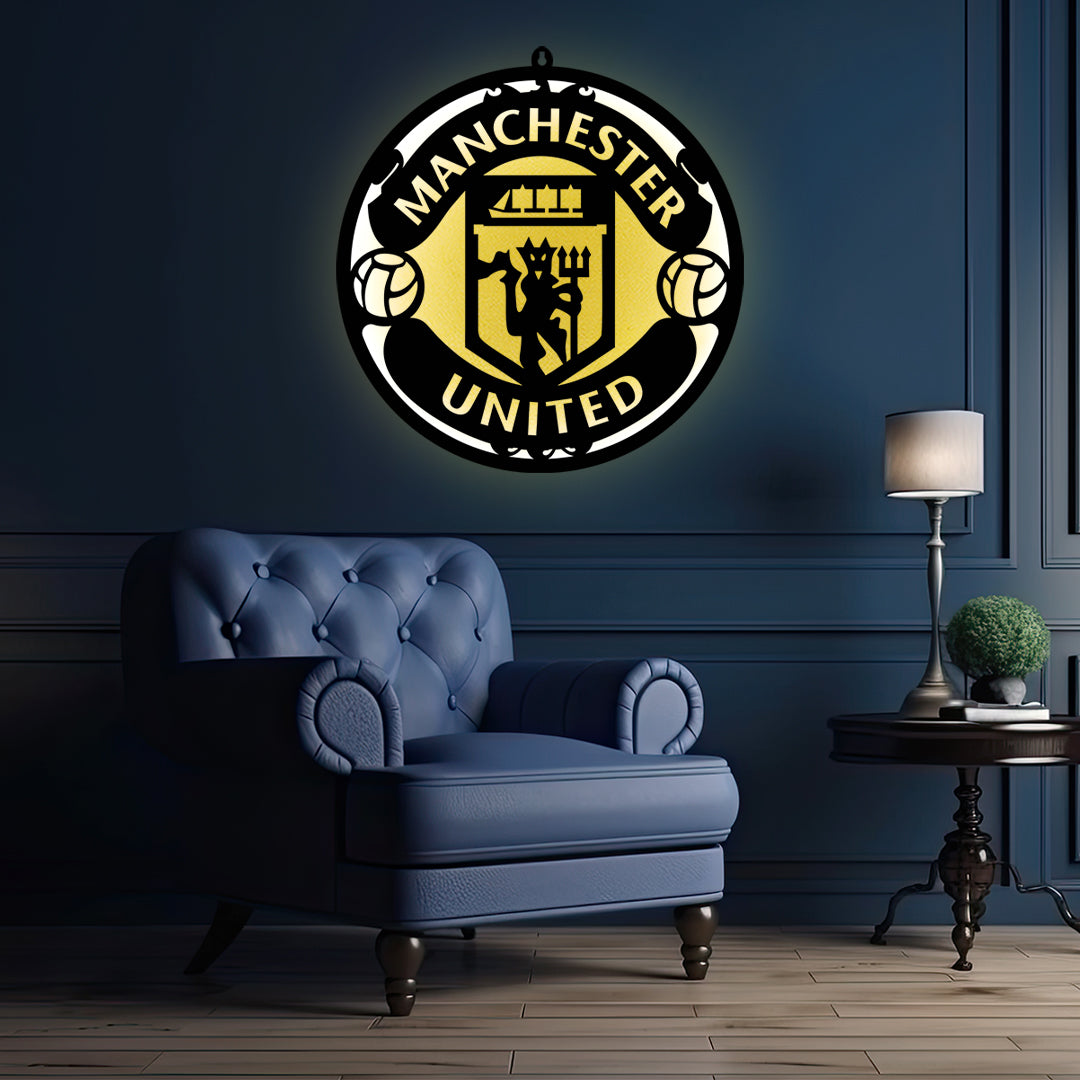 Manchester United LED Wall Art Light for Sports Lovers Wall Decor