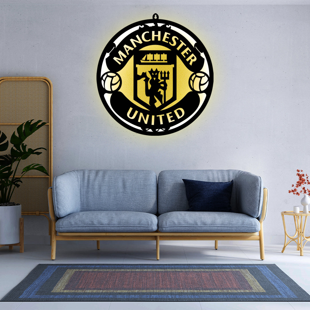 Manchester United LED Wall Art Light for Sports Lovers Wall Decor