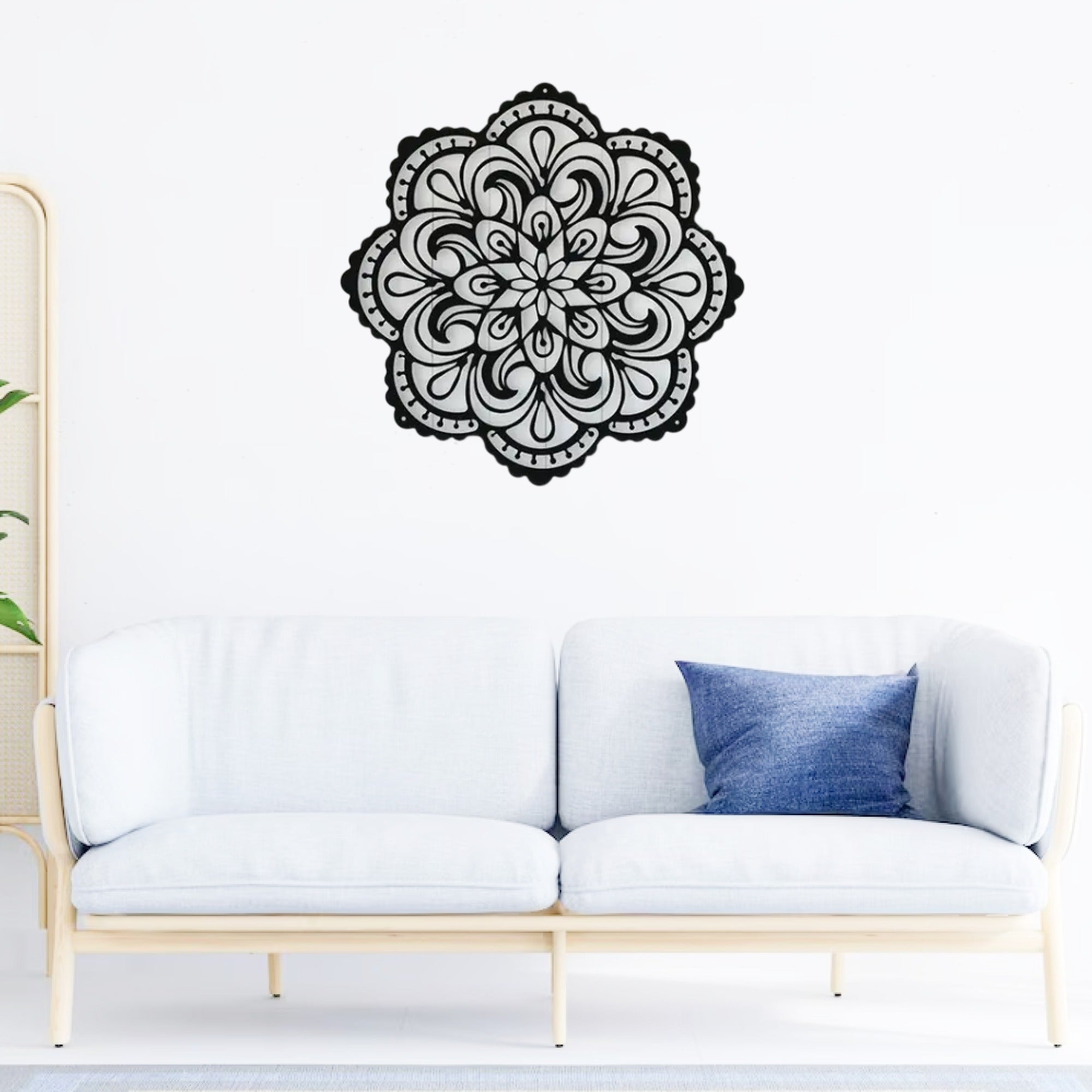 Mandala Pattern Floral Design Metal Art Wall Decor