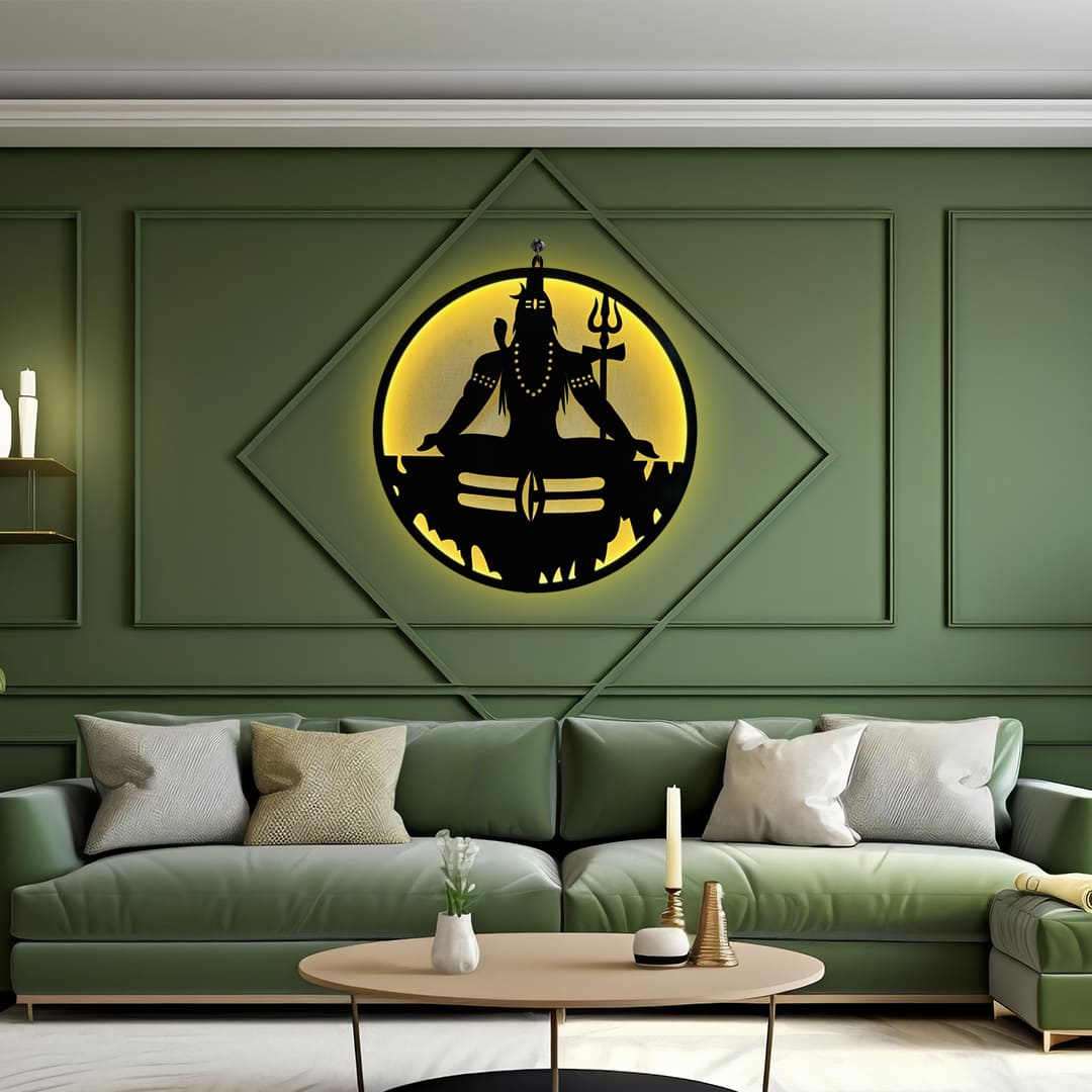 Meditating Shiva LED Wall Hanging for Wall Decor