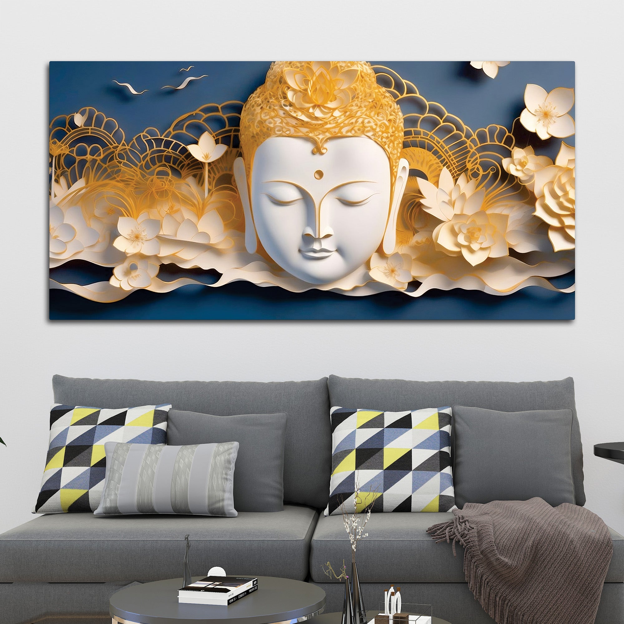 Minimal Buddha Wall Painting for Modern Décor
