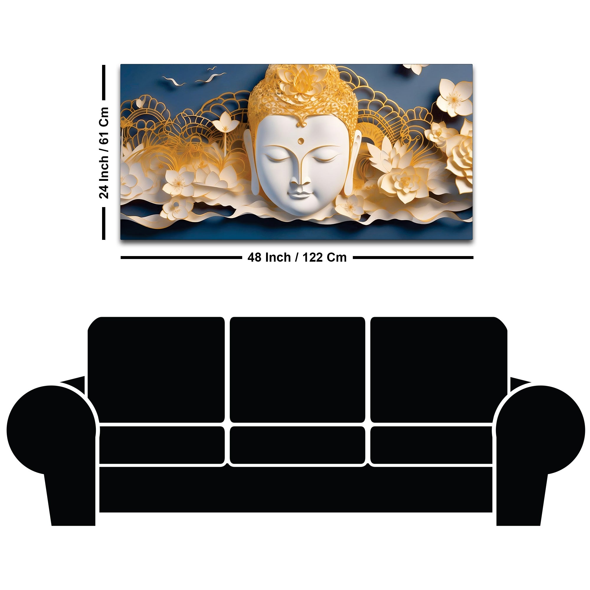 Minimal Buddha Wall Painting for Modern Décor
