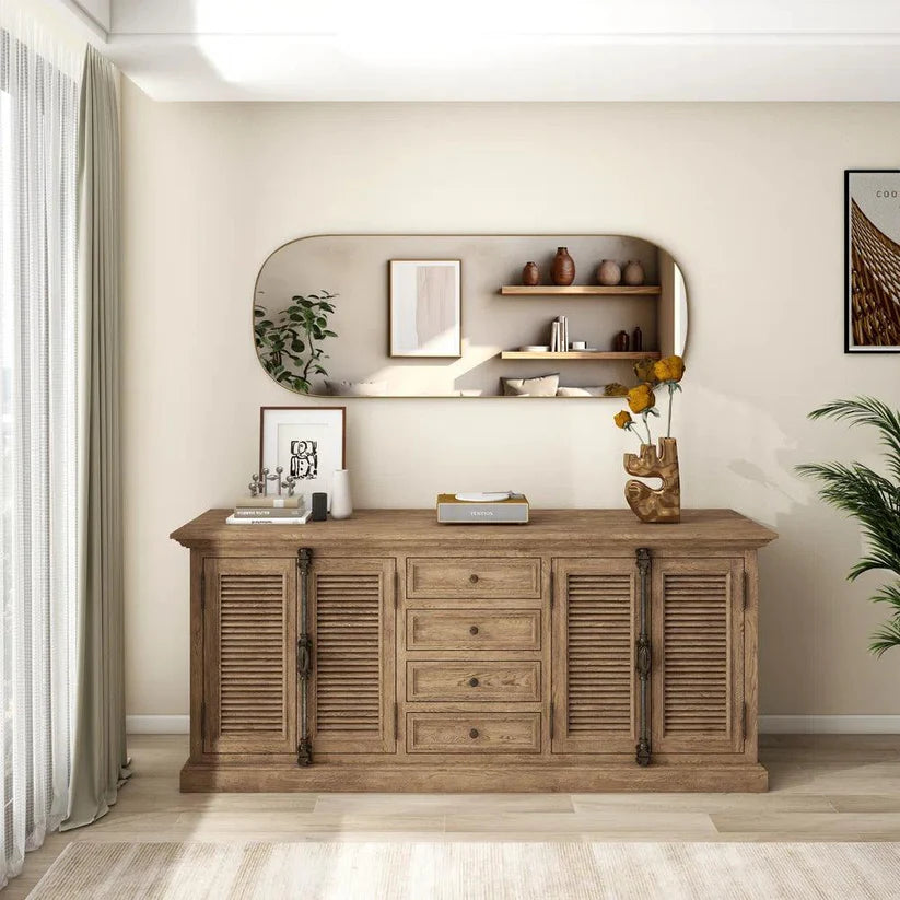 Minimal Gold Arch Wall Mirror for Vertical Display