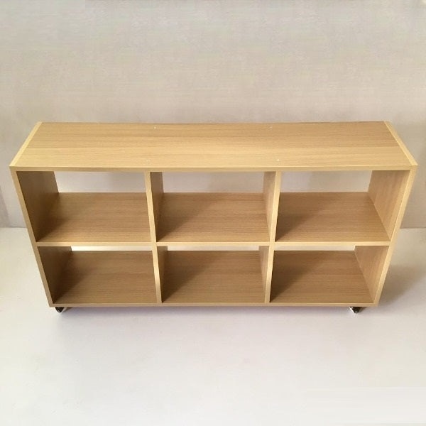 Minimal Wooden Console Table with Open Shelves