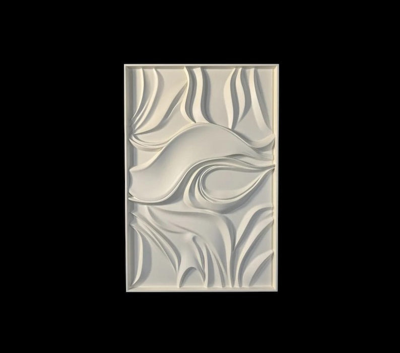 Minimalist Abstract Wave Texture Artwork 3D Wall Art Home Decor