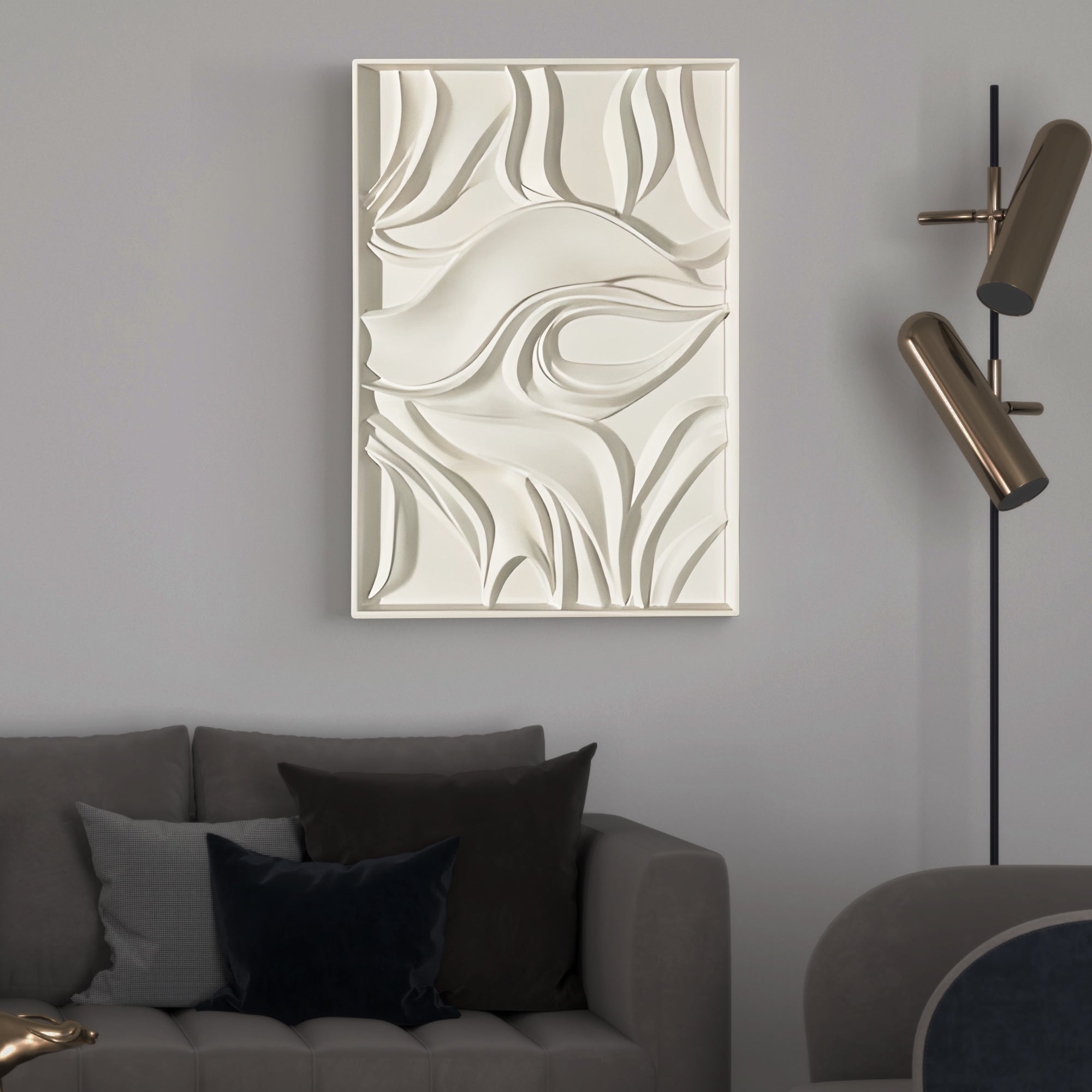 Minimalist Abstract Wave Texture Artwork 3D Wall Art Home Decor