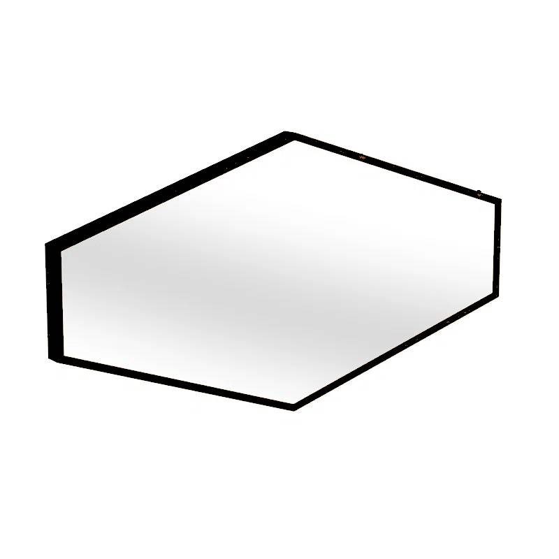 Minimalist Hexagon Black Framed Metal Finish Bathroom Mirror