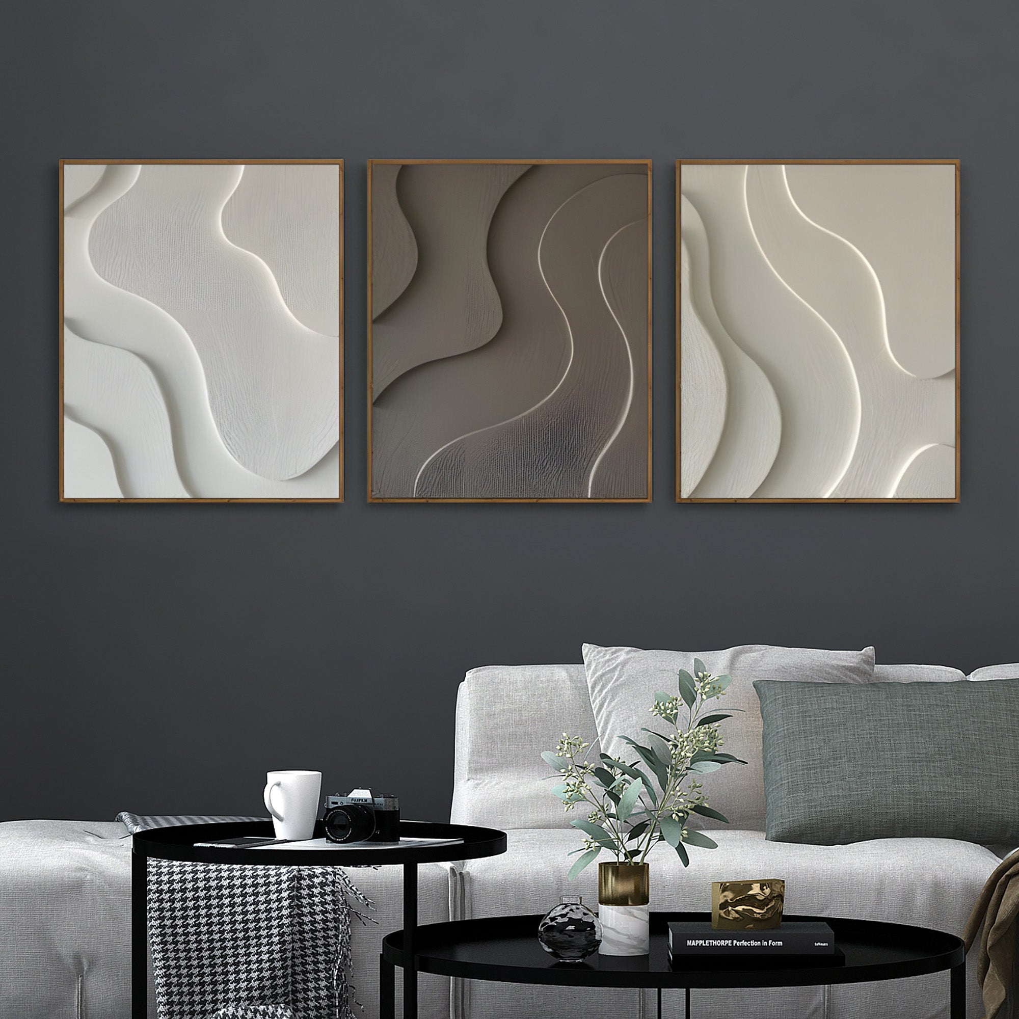 Minimalist Ripple Texture Tranquil Flow 3D Wall Art Home Decor