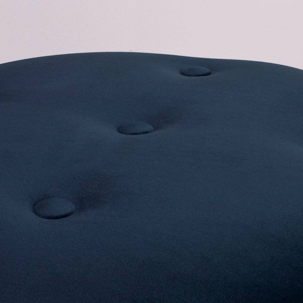 Minimalist Round Stool in Royal Blue and Gold Finish