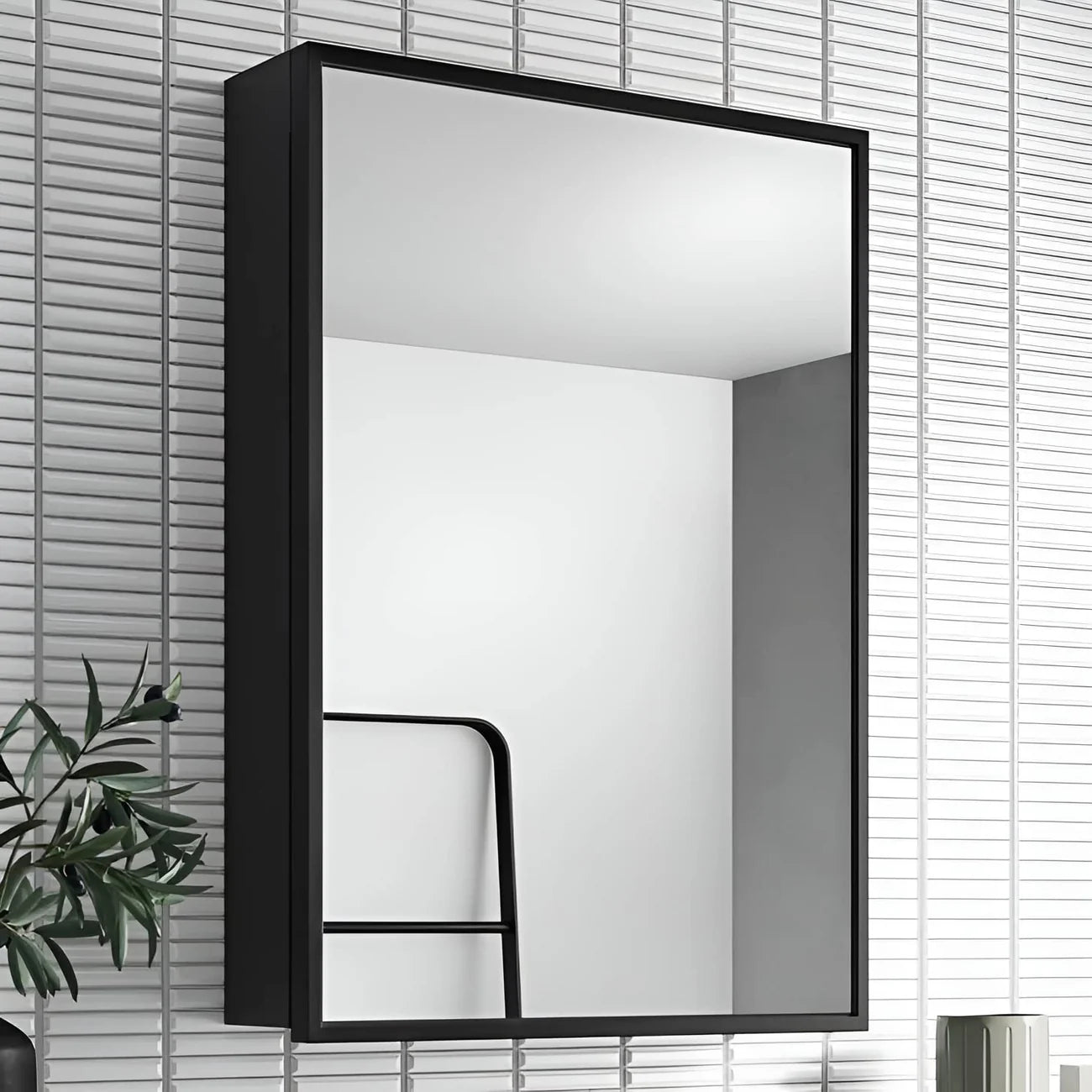 Minimalist Wall-Mounted Storage Mirror Cabinet