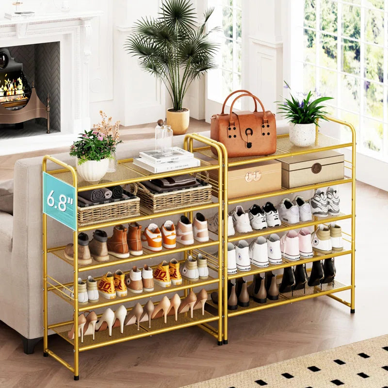 Modern 5-Tier Shoe Rack with Durable Steel Structure