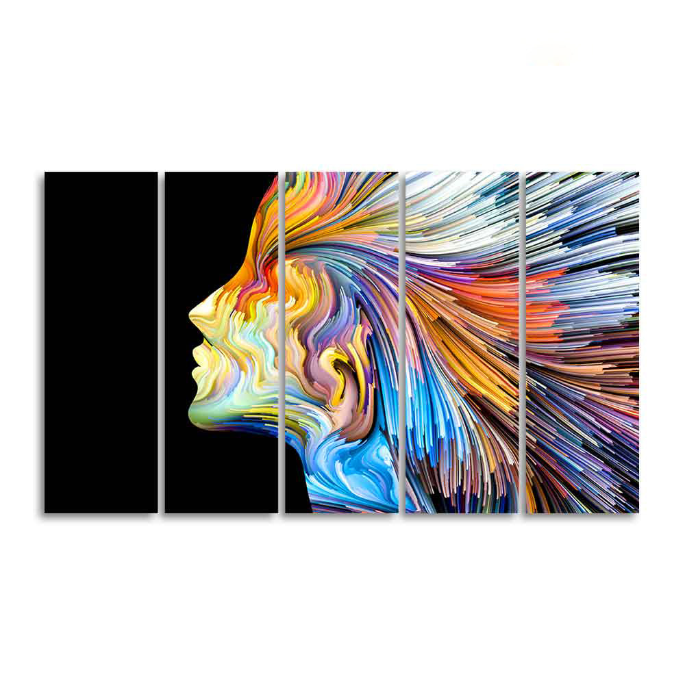 Modern Abstract Colorful Art Wall Painting Set of Five