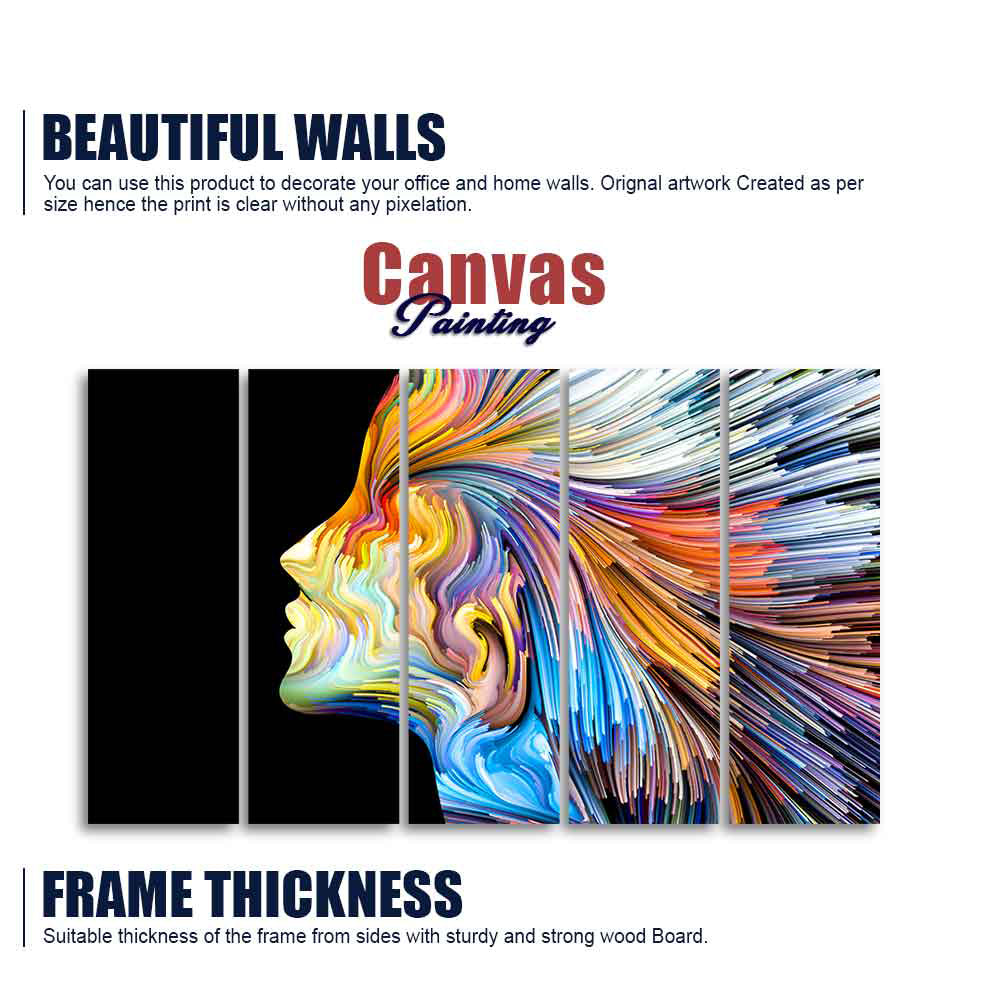 Modern Abstract Colorful Art Wall Painting Set of Five