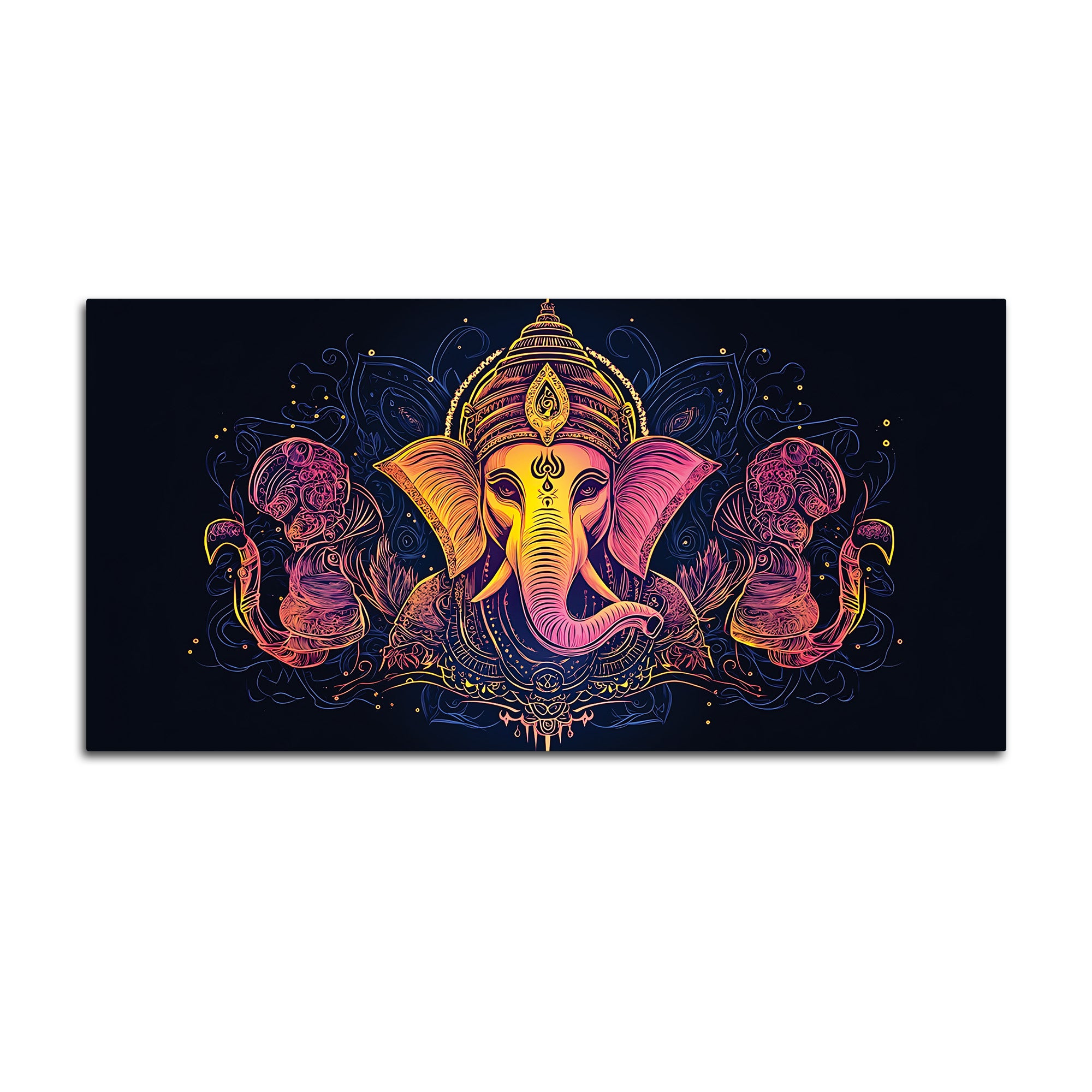 Modern Artistic Lord Shri Ganesha Creative Canvas Wall Painting for Home & Office Decor – Modern Devotional Wall Art