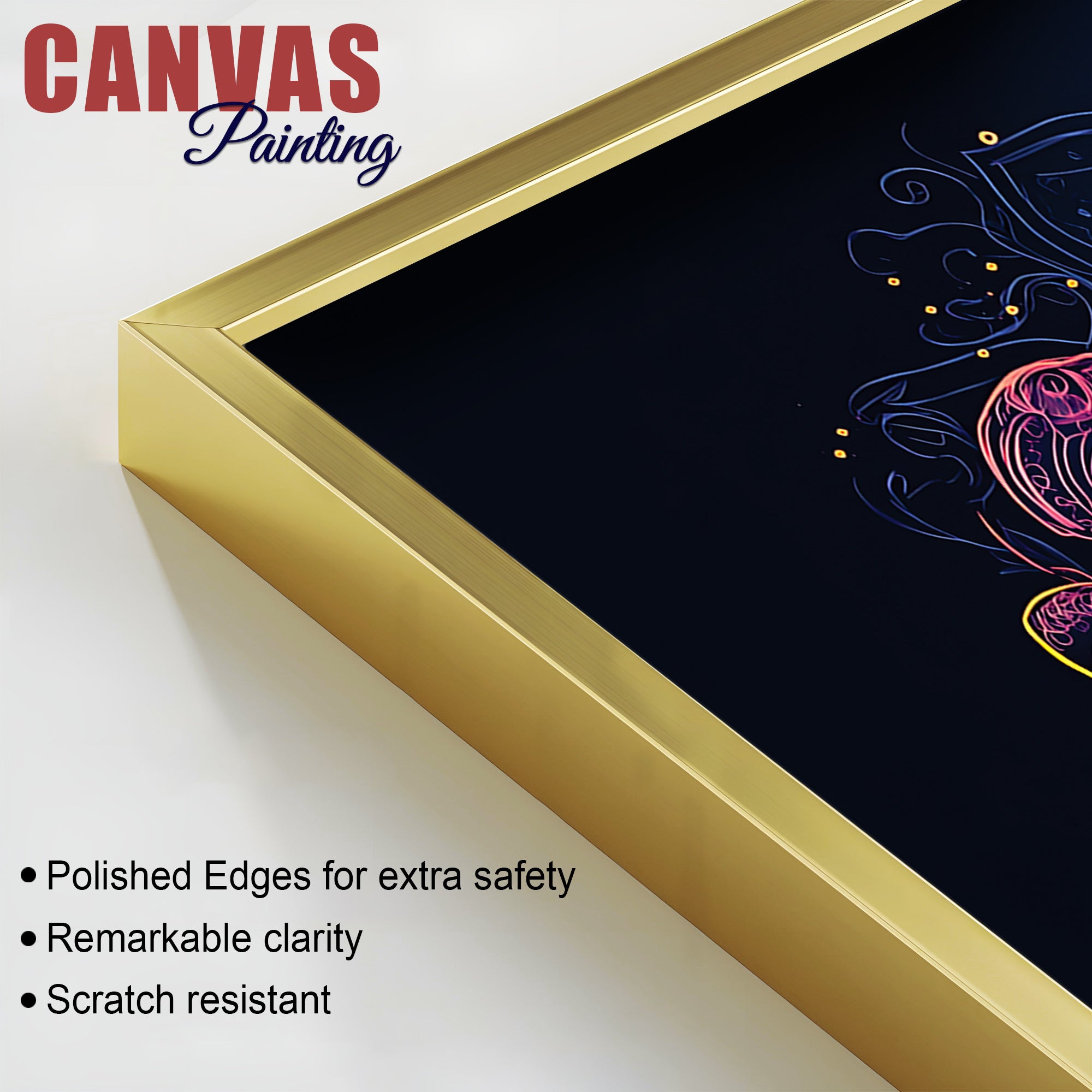 Modern Artistic Lord Shri Ganesha Creative Canvas Wall Painting for Home & Office Decor – Modern Devotional Wall Art