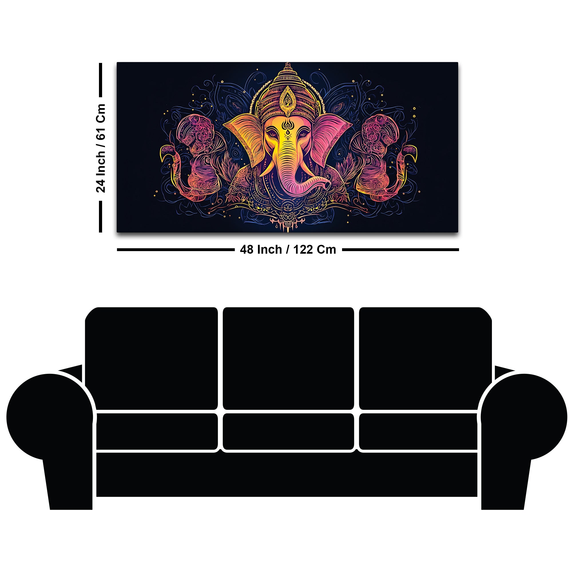 Modern Artistic Lord Shri Ganesha Creative Canvas Wall Painting for Home & Office Decor – Modern Devotional Wall Art