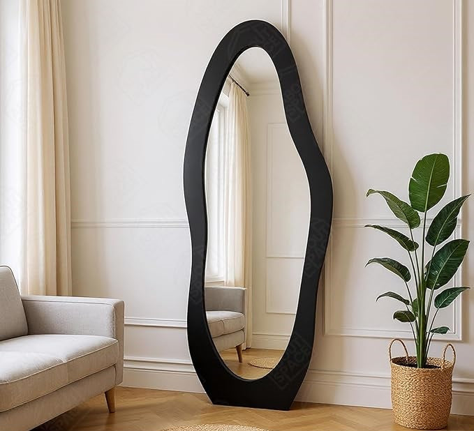 Premium Artistic Modern Asymmetrical Full Length Standing Mirror for Home & Studio – Luxury Standing Mirror