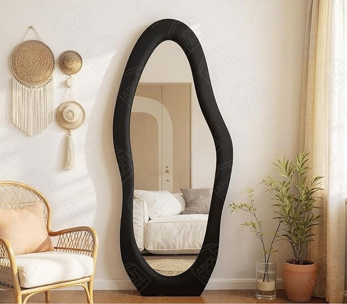 Premium Artistic Modern Asymmetrical Full Length Standing Mirror for Home & Studio – Luxury Standing Mirror
