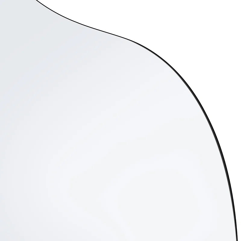 Modern Asymmetrical Wall Mirror with Black Frame for Bathroom