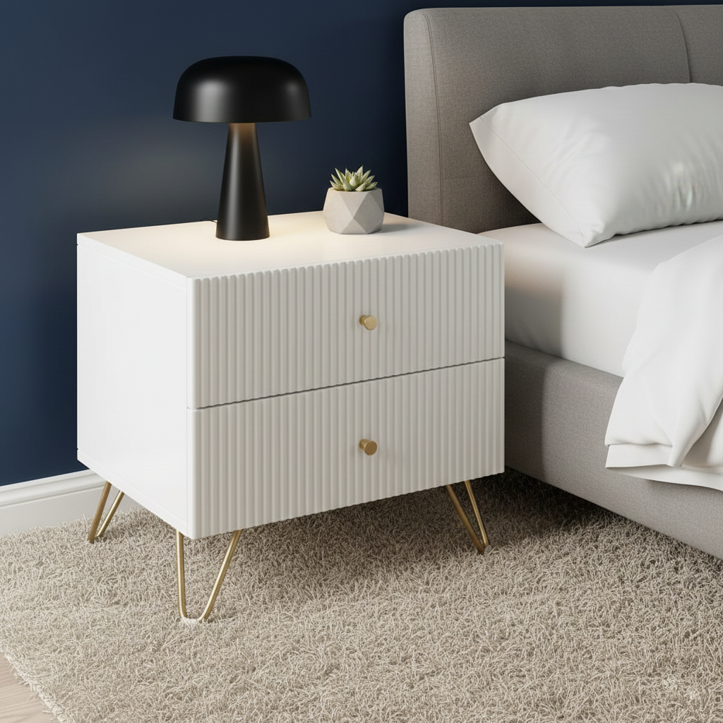 Modern Bedside Table with Drawers
