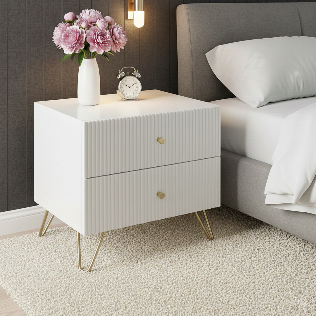 Modern Bedside Table with Drawers