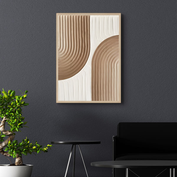 Modern Beige and White Abstract Design 3D Wall Art Home Decor